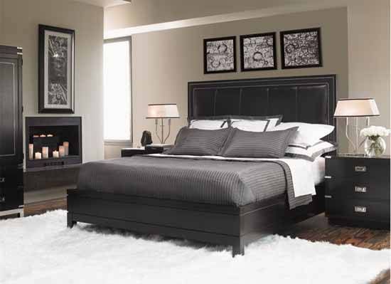 High Contrast Bedroom Decorating with Modern Bedding Sets in Black .