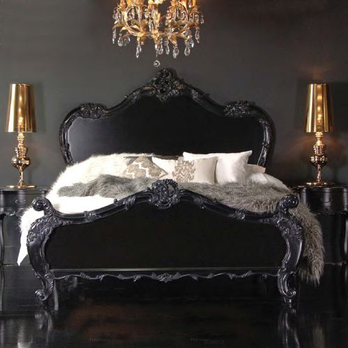 Noir+Boudoir+Black+Rococo+Bed+:+Beau+Decor ... All it needs is a .