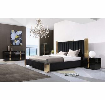 Modrest Token Modern 5-Pc Black/Gold King Bedroom Set by VIG Furnitu