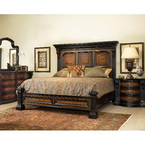 Grand Estates" Cinnamon 6-Piece Cal-King Bedroom Set | King .