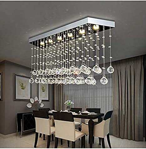 Moooni L40" Contemporary Rectangle Crystal Chandelier Modern .