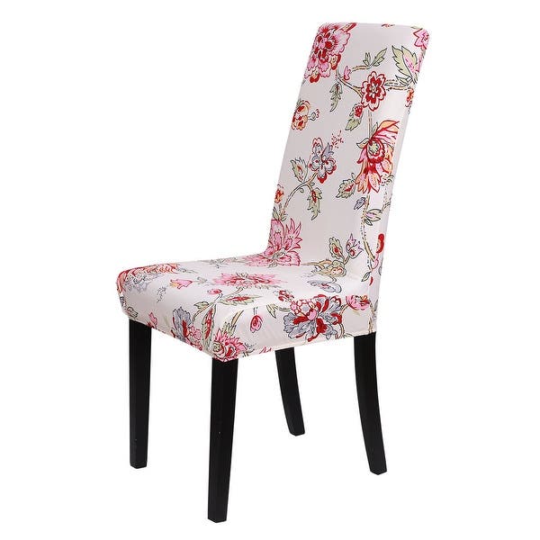 Shop Floral Print Spandex Chair Covers Fit Home Dining Room Seat .