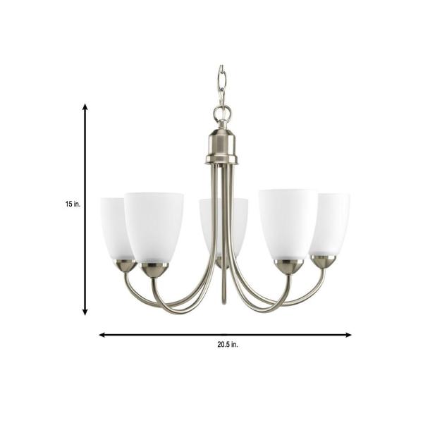 Progress Lighting Gather Collection 20.5 in. 5-Light Brushed .