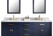 72" Monarch Blue Double Sink Bathroom Vanity - Contemporary .