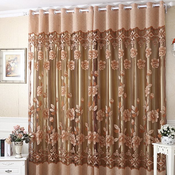 NK HOME 1 PCS Luxury Elegant Sheer Curtains ( L: 2.5 M x W: 1M .