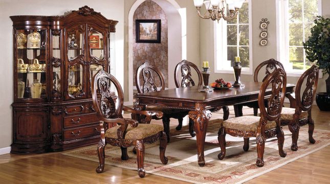 Tuscany II Elegant Antique Cherry Formal Dining Set with French .