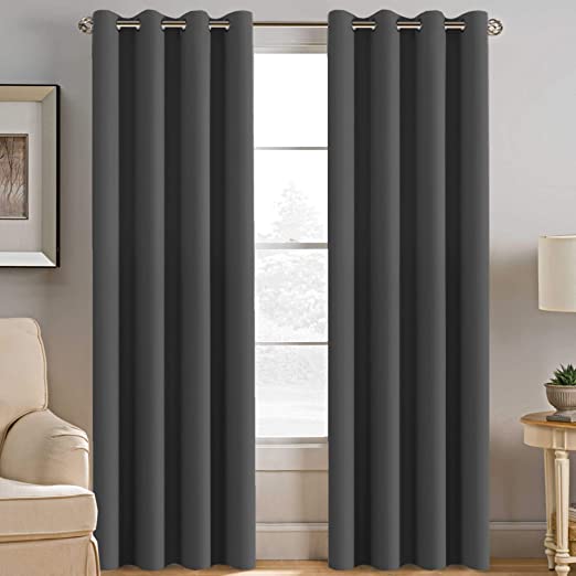 Amazon.com: Microfiber Blackout Grey Curtains for Patio Door .