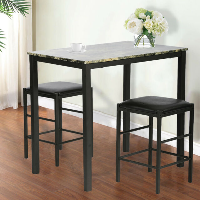Bar Height Table Set Dining Small Pub Kitchen Chairs High Top .