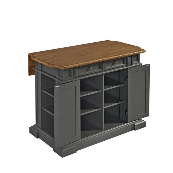 HOMESTYLES Americana Grey Kitchen Island With Seating-5013-948 .