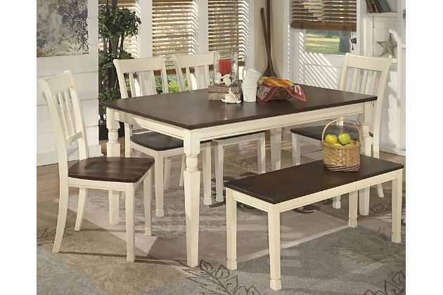 Whitesburg Dining Table and 4 Chairs and Bench | Ashley Furniture .