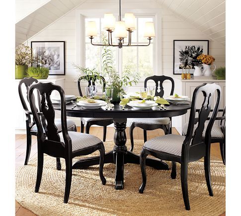 Round Jute Rug - Natural | Pottery Barn | Dining room makeover .