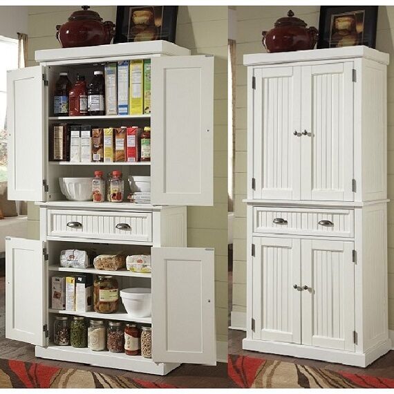 Tall Kitchen Pantry Storage Cabinet Utility Closet Distressed .