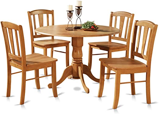 Amazon.com: DLin5-OAK-W 5 Pc small Kitchen Table and Chairs set .