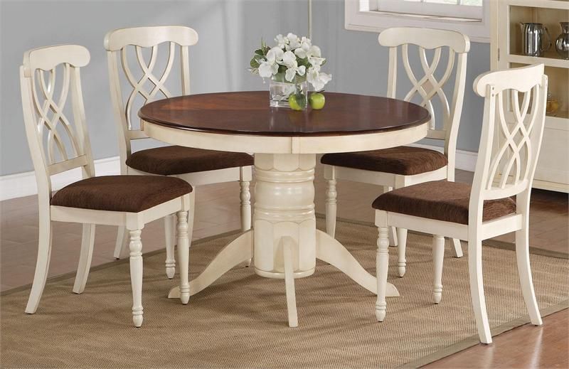 42" Lander Oak Buttermilk Round Kitchen Table Set | Kitchen table .