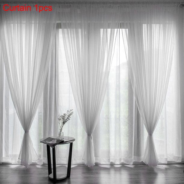 Curtain Tulle Door Window Curtain Drape Panel Sheer Scarf Valances .
