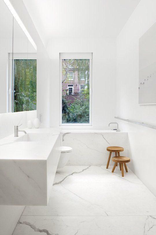 Look We Love: White Marble in the Bathroom | White marble .
