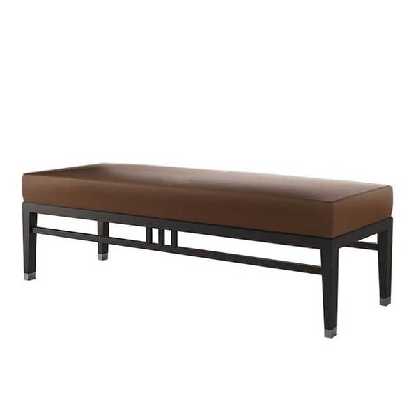 Alivar Oriental_Bench | Oriental Leather Wooden Bench – modernpalet