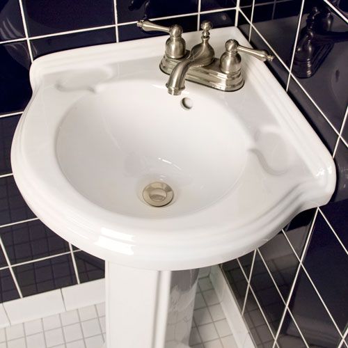 Pedestal Corner Bathroom Sink