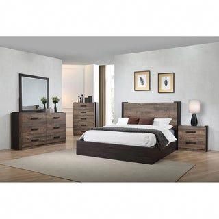 Kendra Weathered Oak 2-piece Platform Bedroom Set with Dresser .