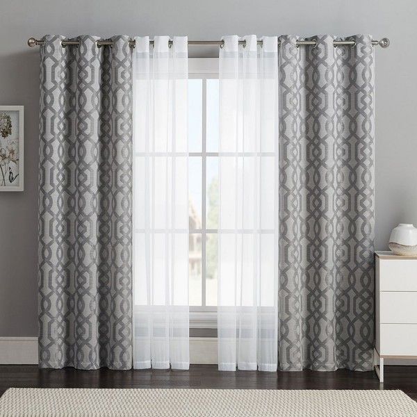 Vcny 4-pack Barcelona Double-Layer Curtain Set, Gray | Curtains .