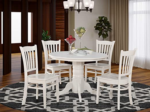 Amazon.com: 5 Pc small Kitchen Table and Chairs set-Round Table .
