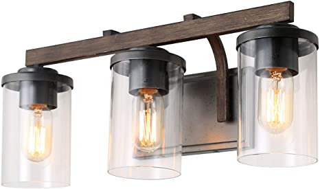 LALUZ Rustic Bath Vanity Light Fixture Wall Sconces with Clear .