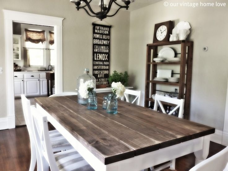 rustic white dining room - Google Search | Diy dining room table .
