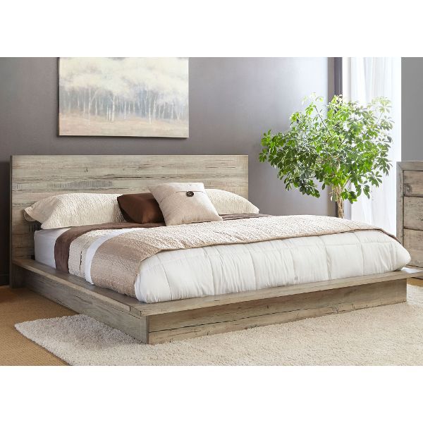 White-Washed Modern Rustic King Platform Bed - Renewal | Bedroom .