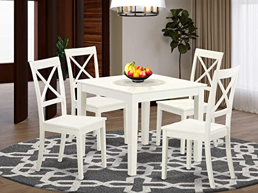 Amazon.com: 5 Pc small Kitchen Table set and 4 hard wood Dining .