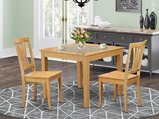 Amazon.com: 3 Pc small Kitchen Table set -square Table and 2 .