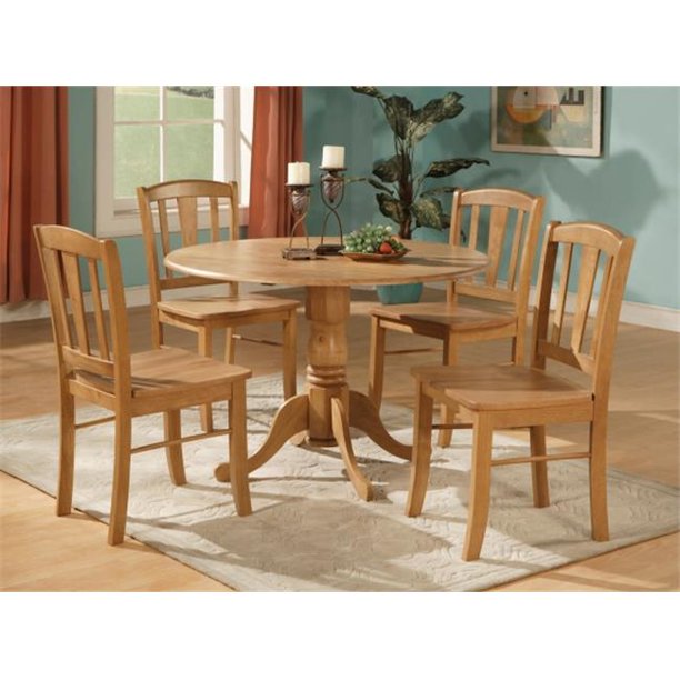East West Furniture DLIN5-OAK-W 5 Piece Small Kitchen Table and .