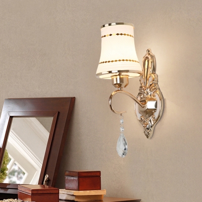 Gold Bell Wall Mount Light Fixture Traditional Crystal 1 Head .