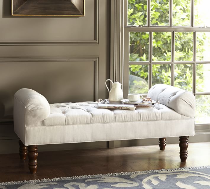 Lorraine Tufted Upholstered Bench | Pottery Ba