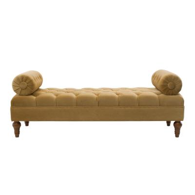 Gold - Fabric - Upholstered - Bedroom Benches - Bedroom Furniture .