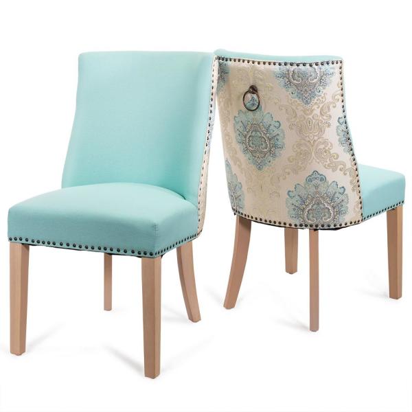 Barton Parson Accent Versailles Light Blue Upholstered Dining .