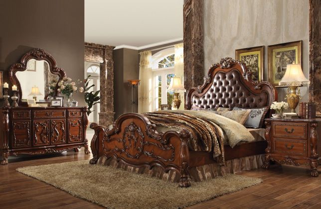 Dresden Ornate Upholstered 4pc Queen Bedroom Set In Traditional .
