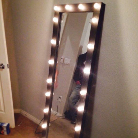 Full length lighted vanity mirror by Kateyedesigns on Etsy .