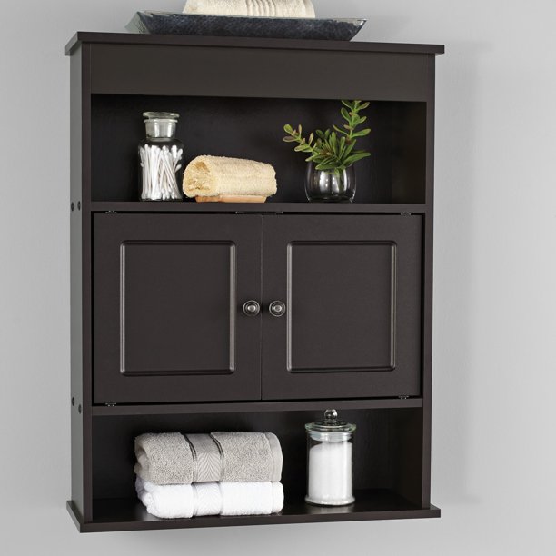 Mainstays Bathroom Wall Mounted Storage Cabinet with 2 Shelves .