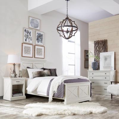 HOMESTYLES Seaside Lodge 5-Piece Hand Rubbed White King Bedroom .