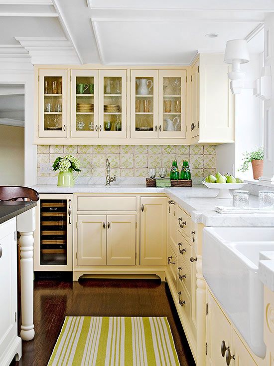 Yellow Color Schemes | Kitchen cabinet color schemes, Cottage .