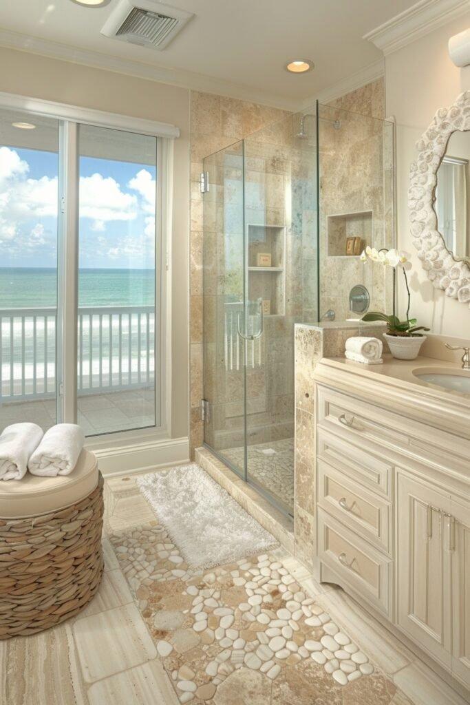 Coastal ‍bathroom: Bring beach vibes with⁤ light ​colors ‍and⁣ nautical decor