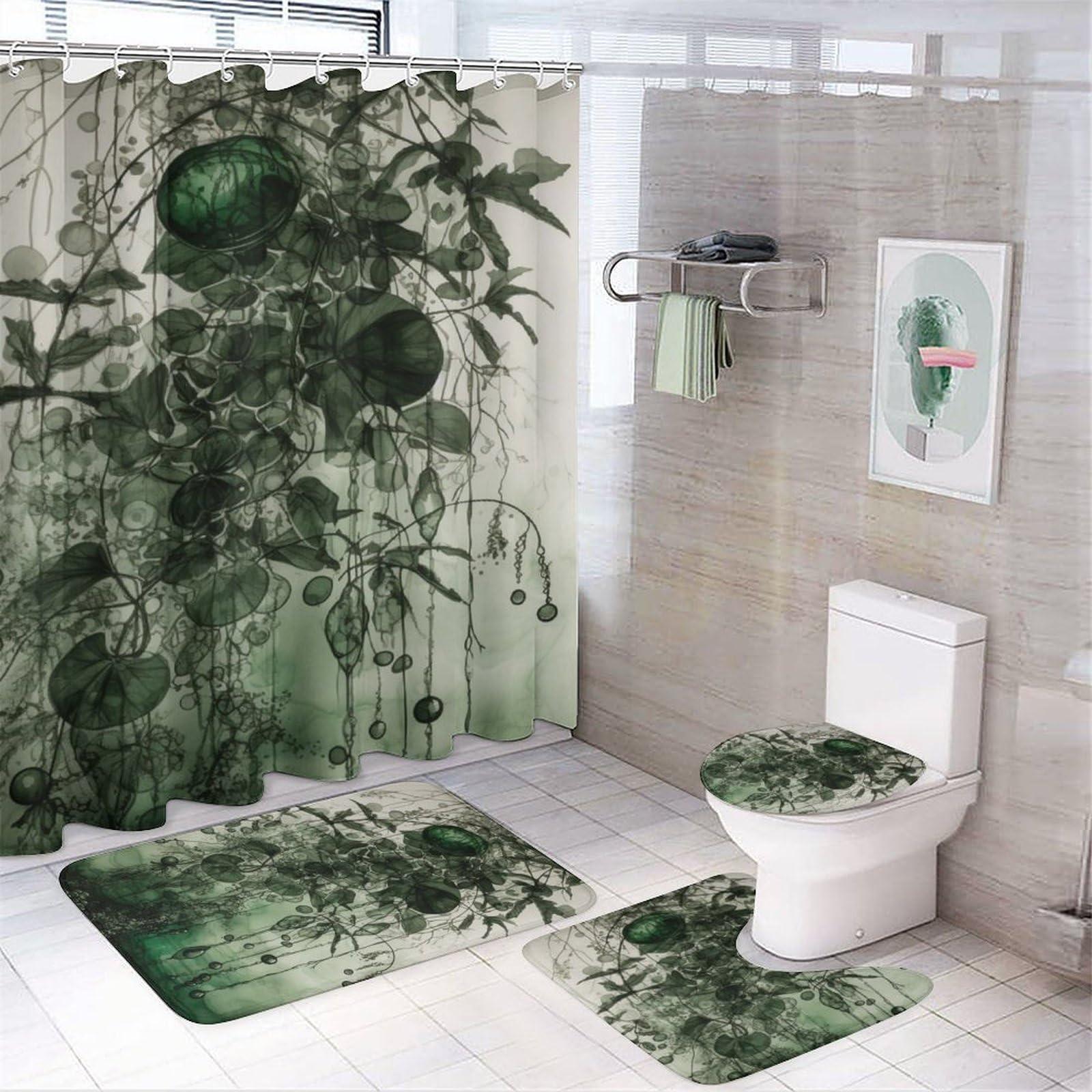 Botanical bathroom: Lush plants​ and green hues for a refreshing feel
