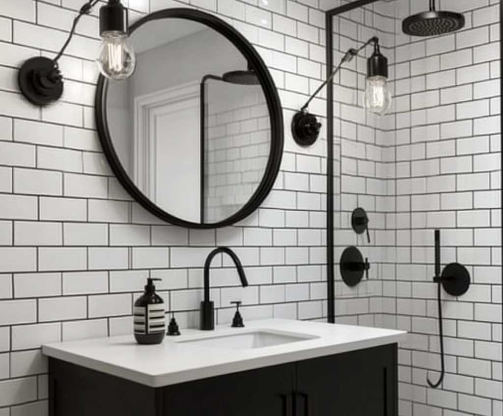 Monochrome bathroom: Use black and​ white‍ for‌ a striking, ​timeless⁤ look