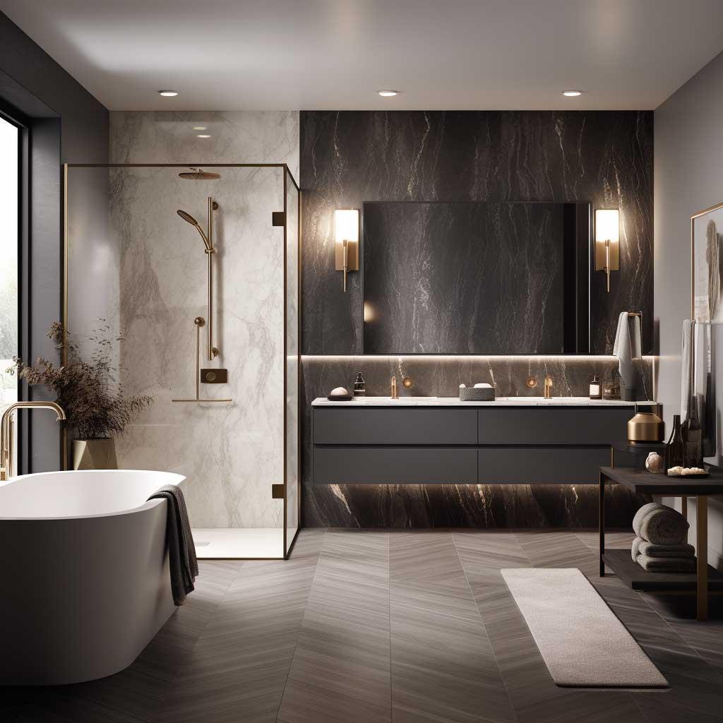 Elegant bathroom:‍ Focus on luxurious ⁢materials and sophisticated details
