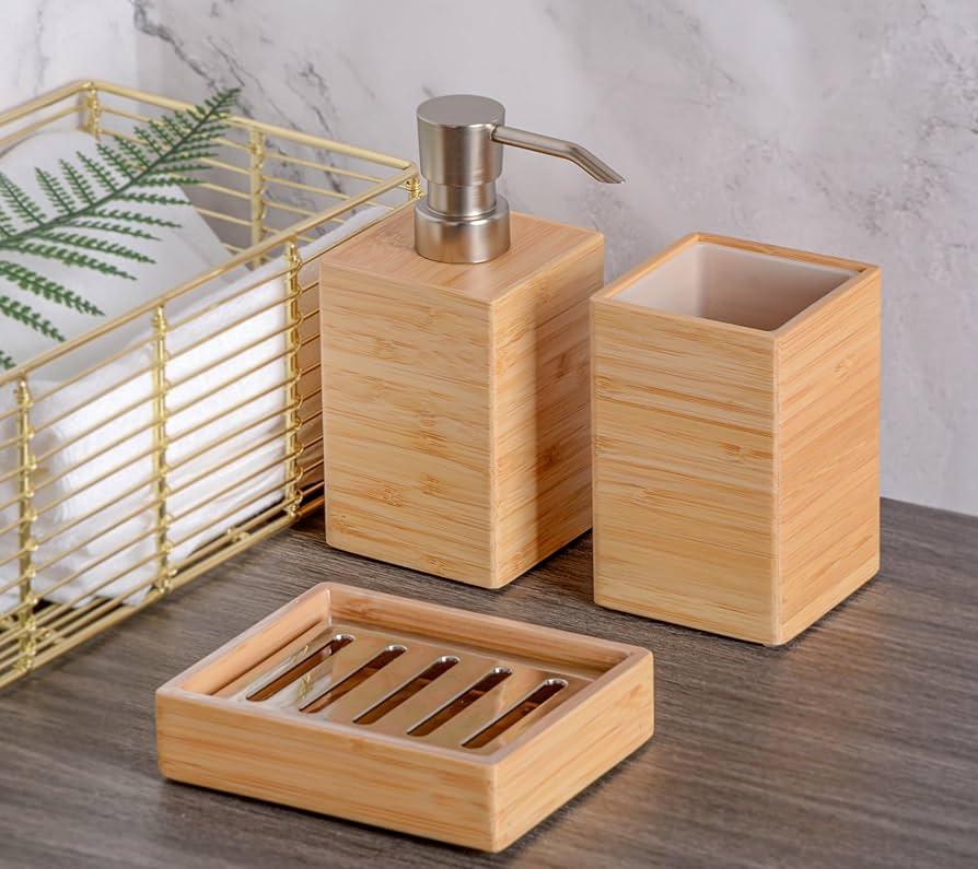 Unique wooden bathroom‍ accessories elevate everyday essentials