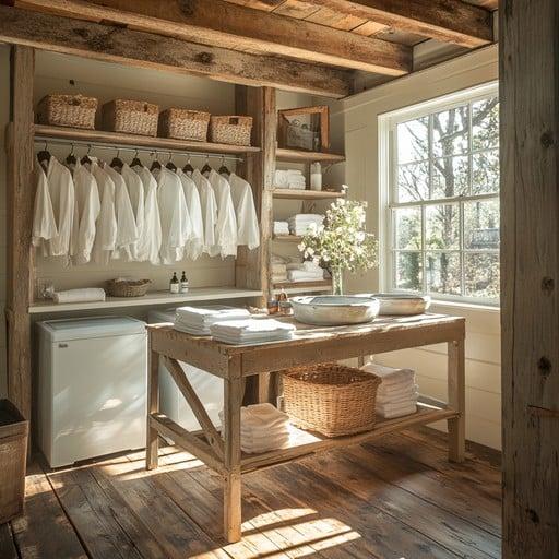 Earthy​ wooden bathroom features promote a​ calming ambiance