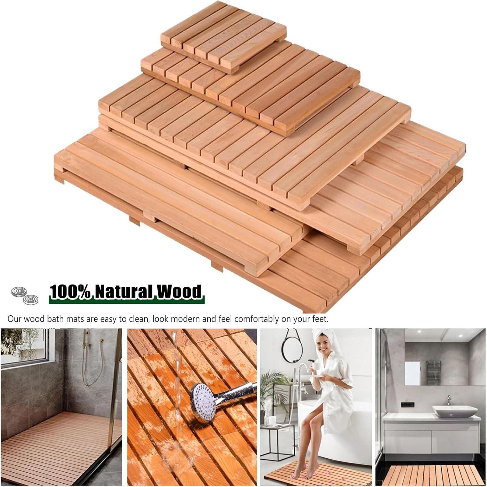 Install a wooden shower ⁤mat for a natural feel underfoot